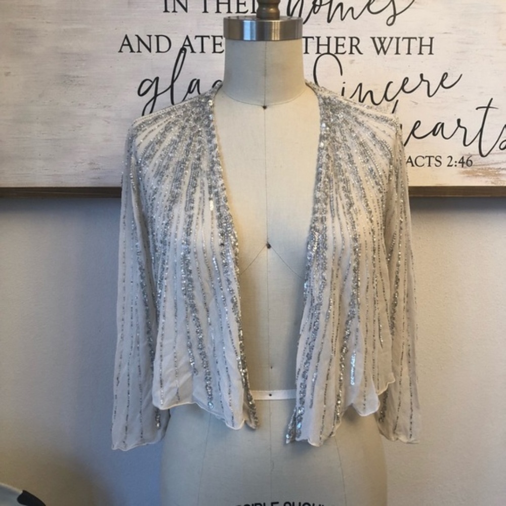 Badgley Mischka silk jacket/formal/bridal
